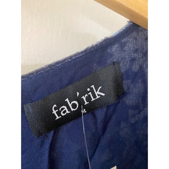 NWT Fab'Rik Women's Blue Floral Long Sleeve Classic Dress - Medium - Picture 3 of 15